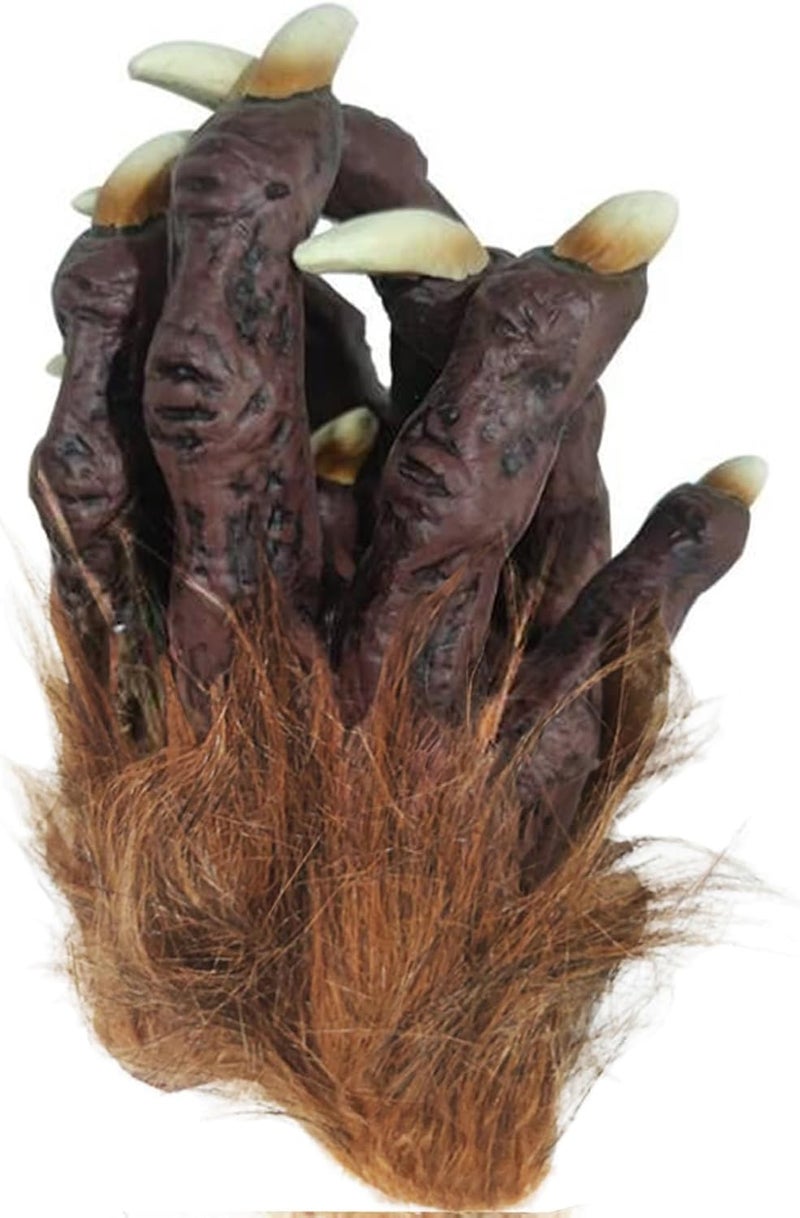 Clobeau Skeleton Gloves Hairy Werewolf Hand Claws Gloves Halloween Wolf Werewolf Cat Paw Glove Costumes Gothic Devil Vampire Glove - Image 4
